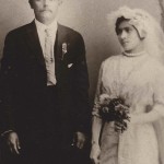 Closeup of Apolinar Villasenor and Sara Galaz marriage, 1912