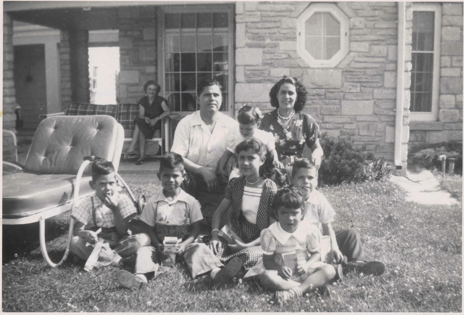 Family at Dr. Teschau's house, 1951