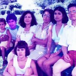 Fireman's Park, Monona WI, 1977. Brian, Joe, Christina, Ma, Espe, Pa, and Betty bottom.