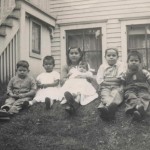 Rudy (from-left), Espe, Betty, Mary, Al Jr, and Joe Villasenor. First house on 6th St. Milwaukee, year 1949